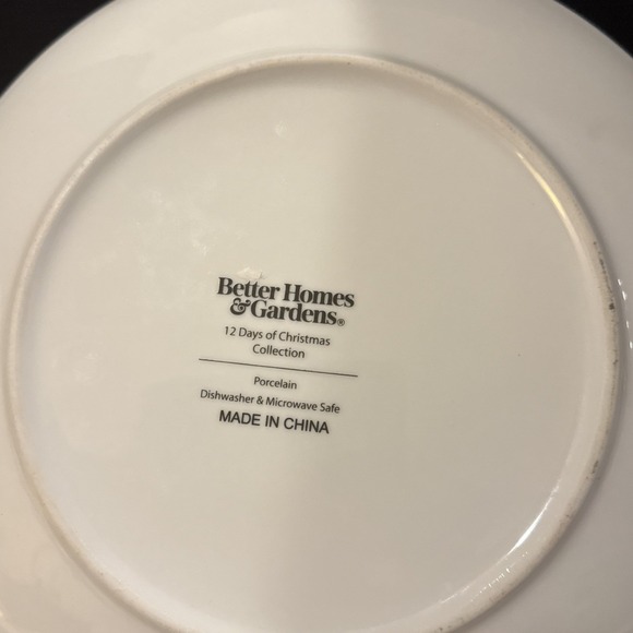 Better Homes Gardens 12 Days of Christmas Dinner Plate 10.5 Inch Porcelain - Picture 3 of 3
